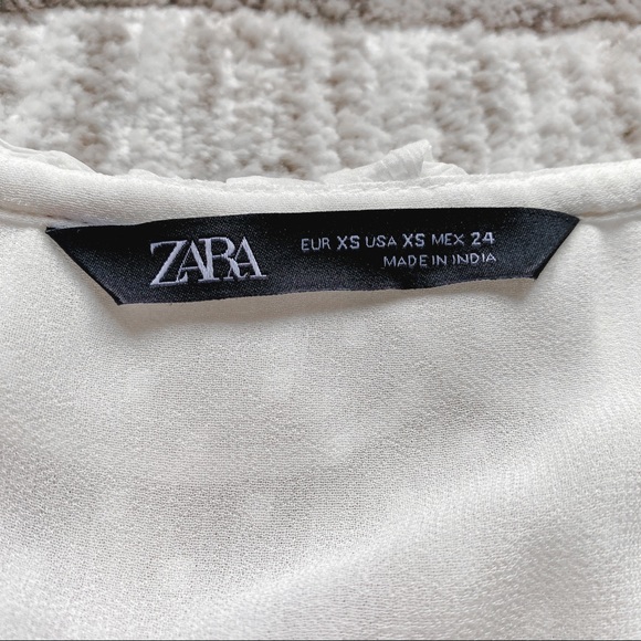 Zara White Ruffle Blouse - Picture 3 of 7